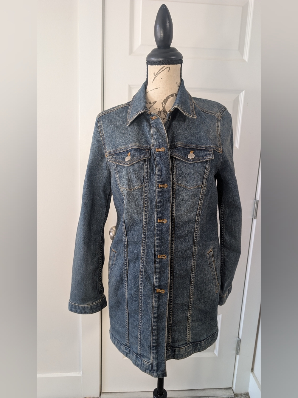 Chicos Denim Jacket Blue Size Small